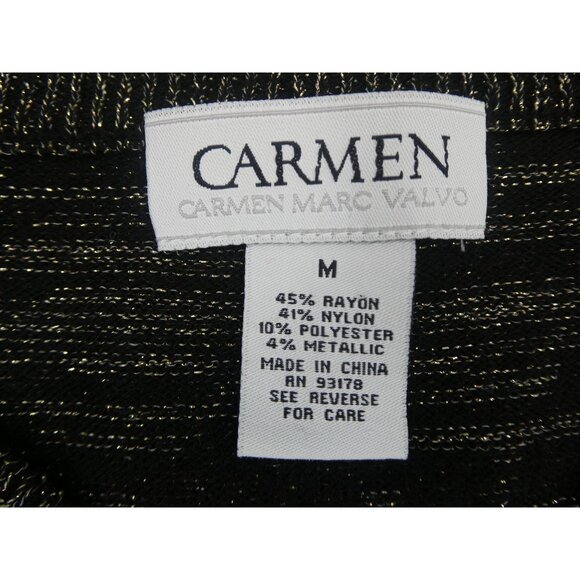 Carmen Marc‎ Valvo Women's Medium Gold Top Size M - Picture 5 of 6